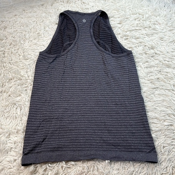 Lululemon Swiftly Tech Tank Rugby Stripe Tonal Heathered Black Grape - Picture 3 of 3